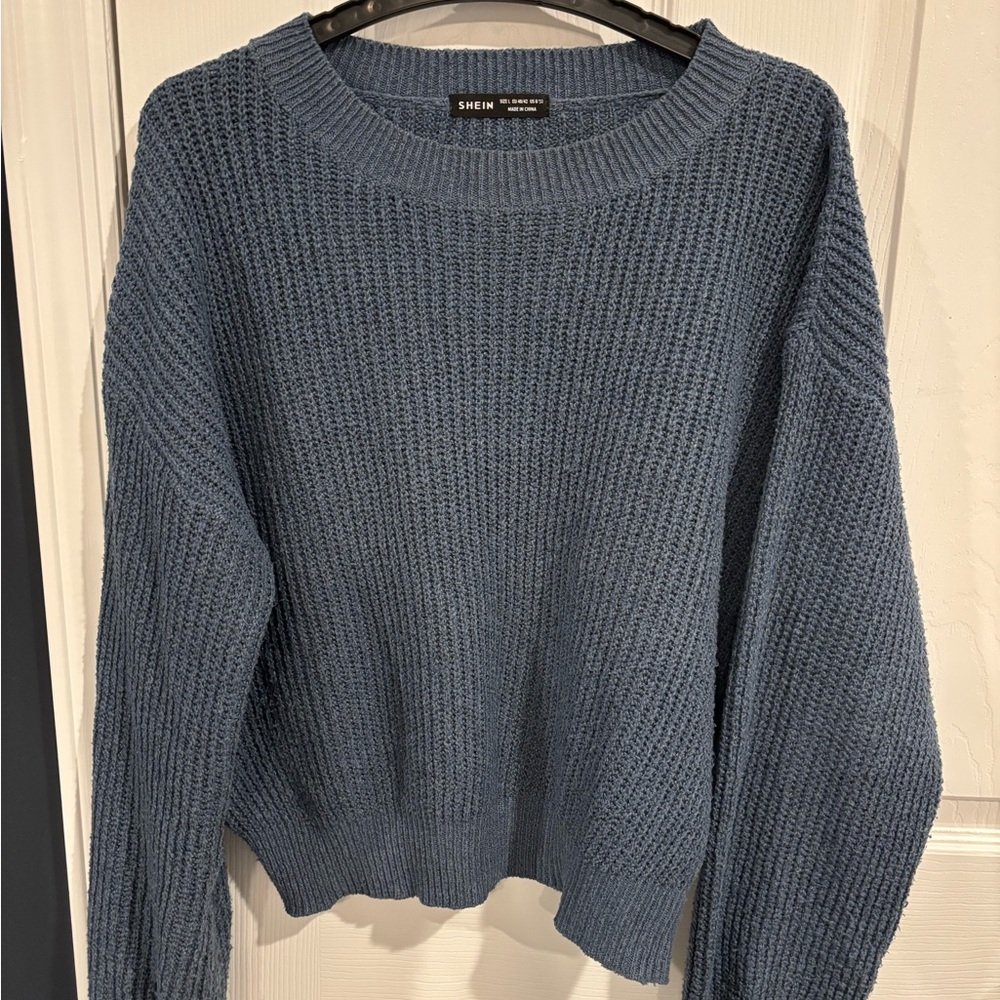 SHEIN Blue Knit Sweater for Women